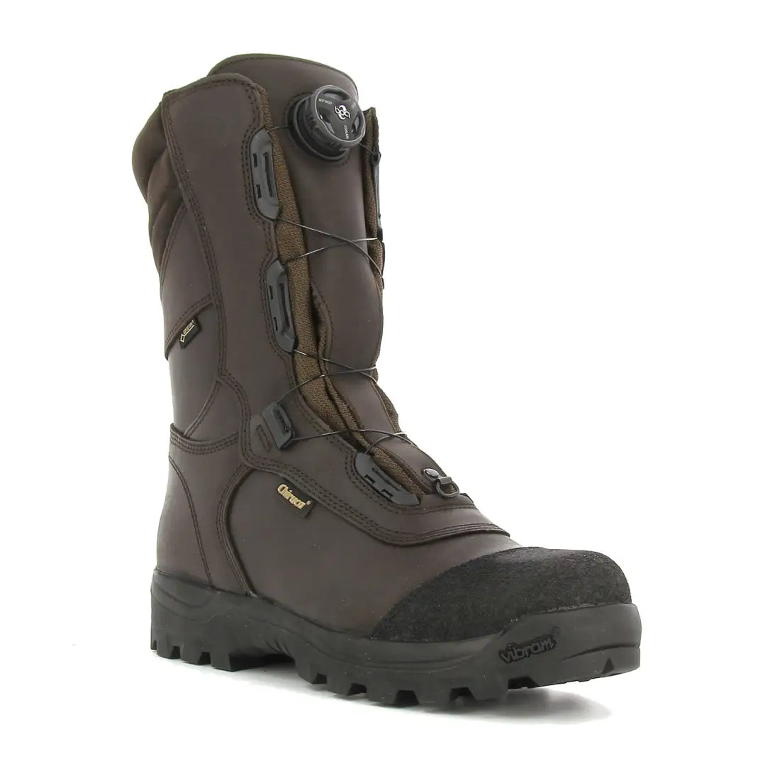 Rugged brown Chiruca Dogo Boa hiking boots with high tops and BOA lacing system