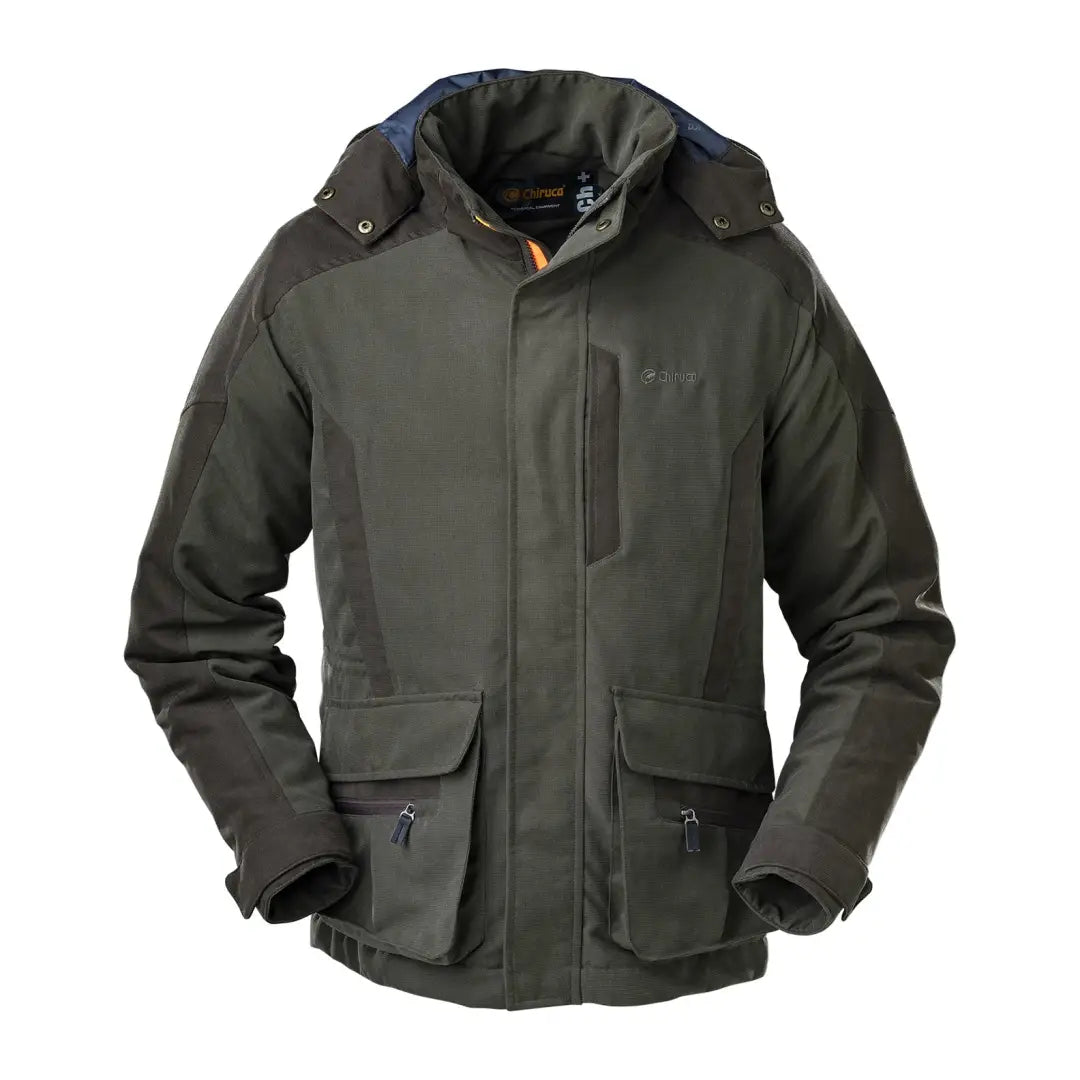 Dark green Chiruca Valkiria Jacket with pockets and a hood for outdoor adventures