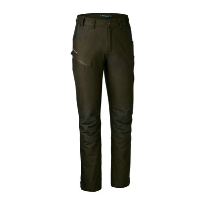 Dark green Deerhunter Chasse Trousers with a slim fit and zippered pocket for hiking