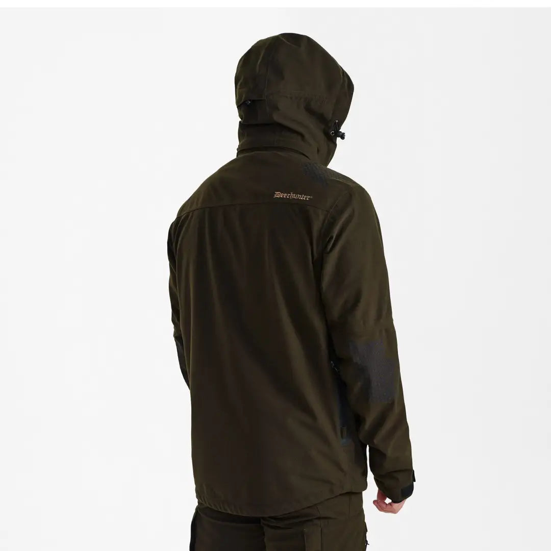 Dark green hooded jacket back view from Deerhunter Game Pro Light Jacket collection