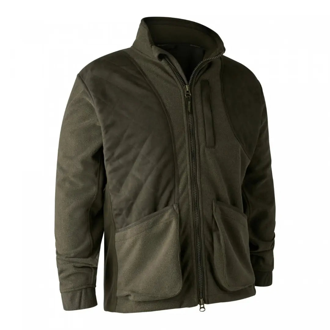 Dark green Deerhunter Gamekeeper Jacket in water-repellent fleece with pockets