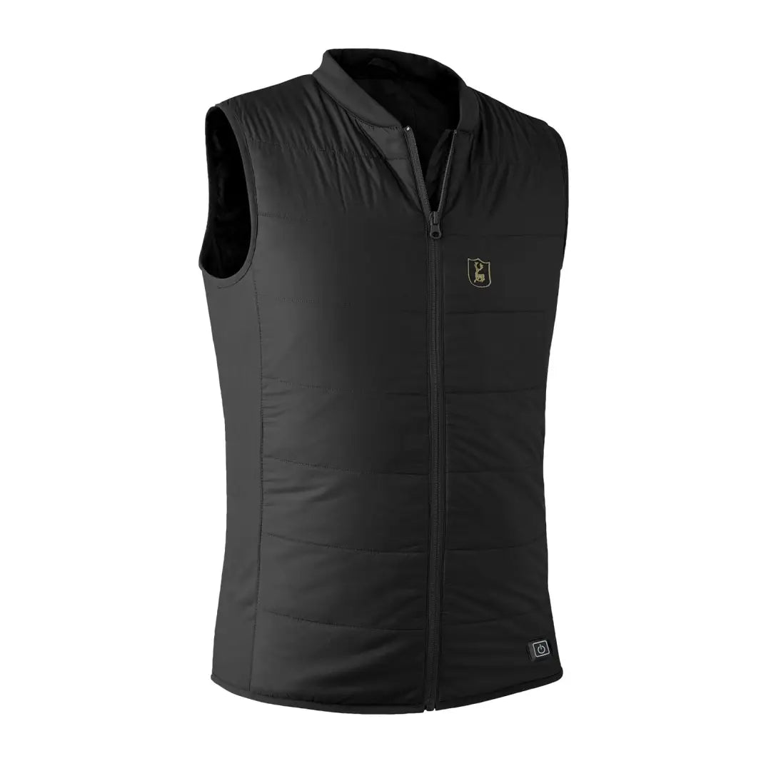 Black sleeveless zip-up vest with logo from Deerhunter Heat, perfect country clothing for hunting