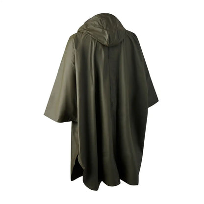 Olive green Deerhunter Hurricane Rain Poncho for high seat shooting and blind hunting