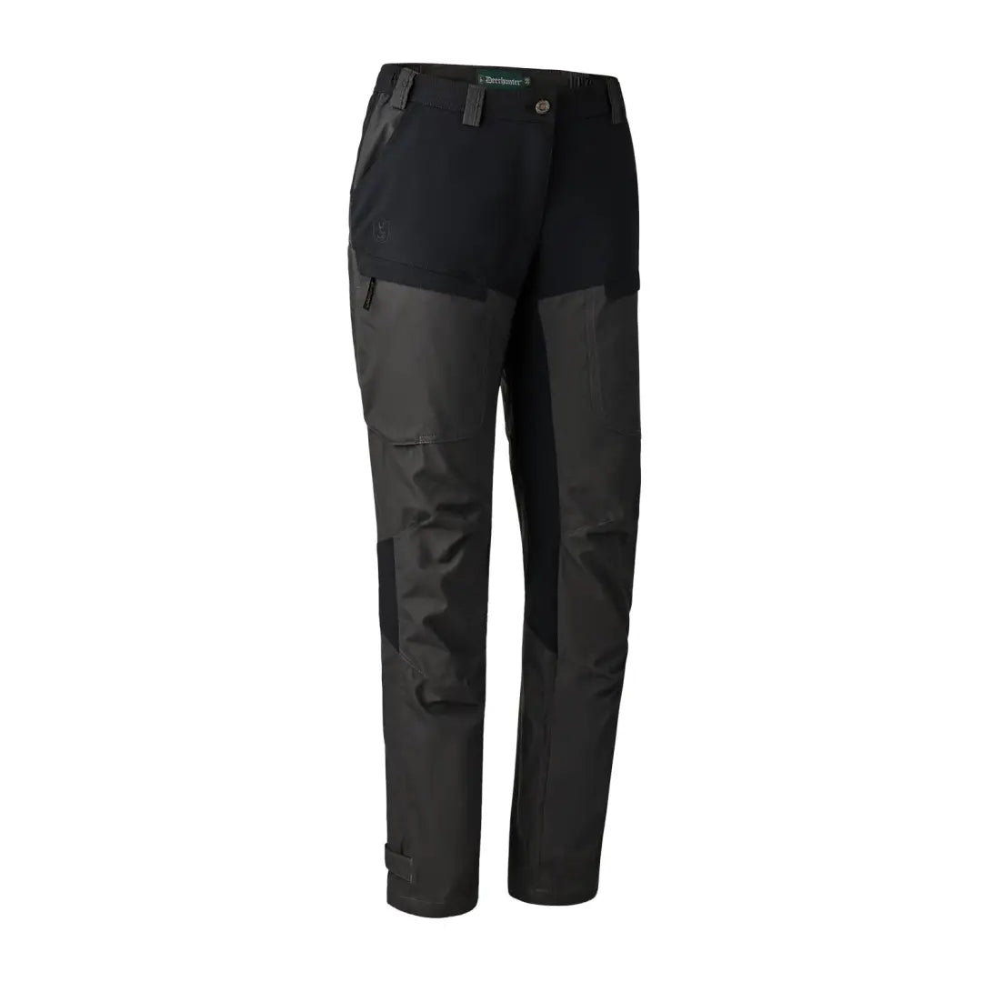 Black Deerhunter Lady Ann Trousers with stylish contrasting upper and lower sections