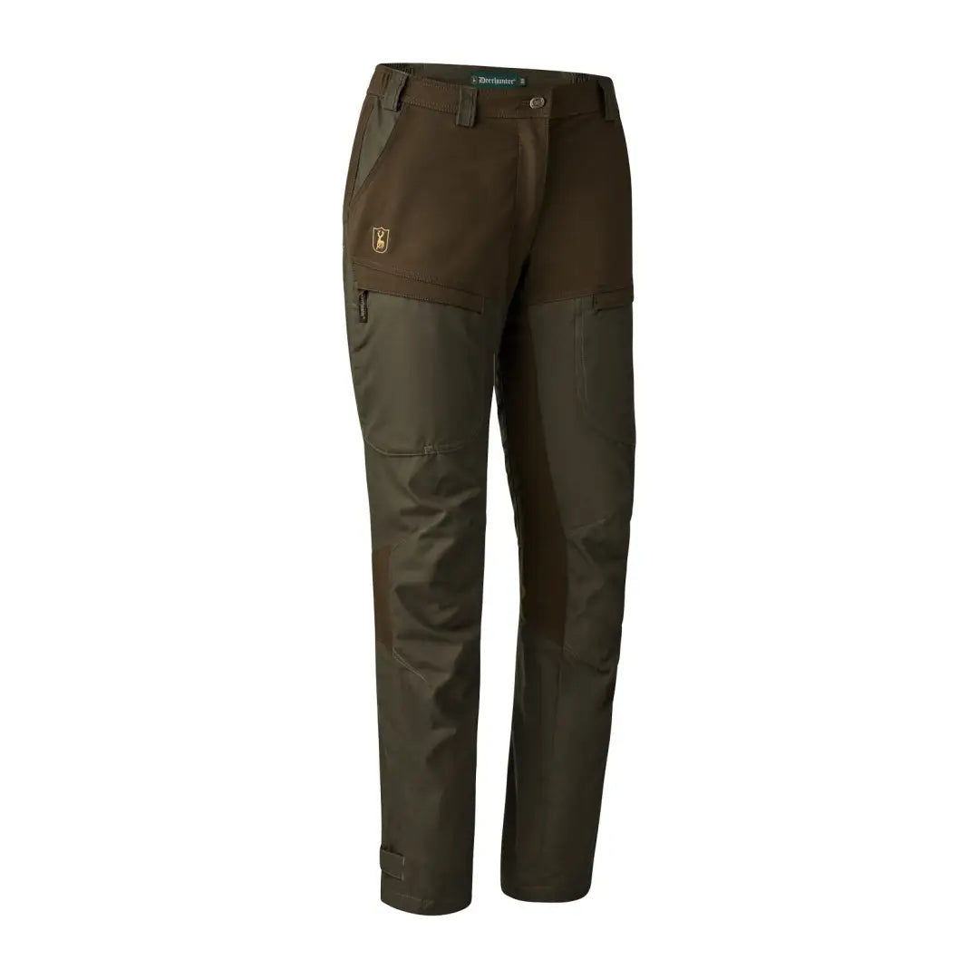 Dark green Deerhunter Lady Ann Trousers with reinforced knees and pockets for hiking