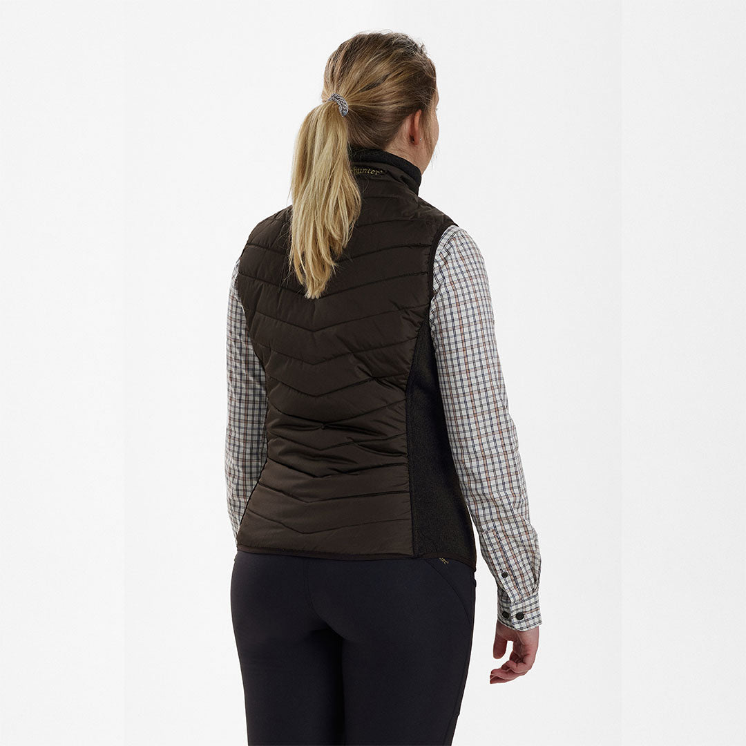 Woman’s brown quilted vest from the Deerhunter Lady Caroline Padded Waistcoat collection