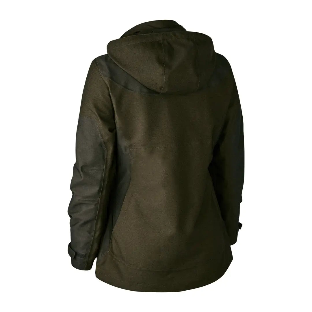 Dark green hooded Deerhunter Lady Chasse Jacket with zipper closure for stylish warmth