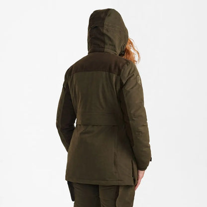 Back view of the dark green Deerhunter Lady Eagle Winter Jacket for stylish warmth