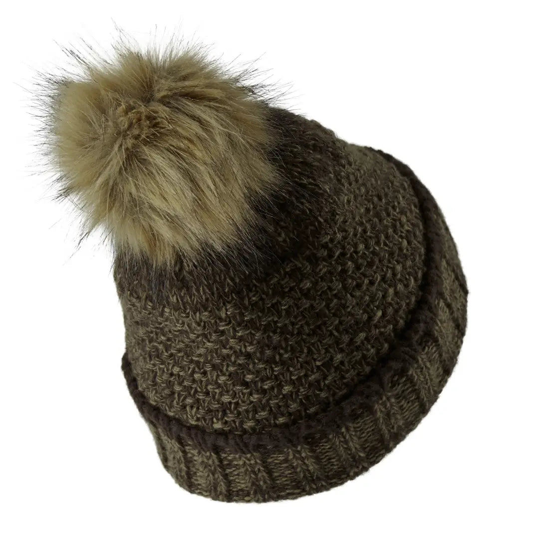 Deerhunter Lady Knitted Hat with a furry pom-pom, perfect for stylish winter warmth