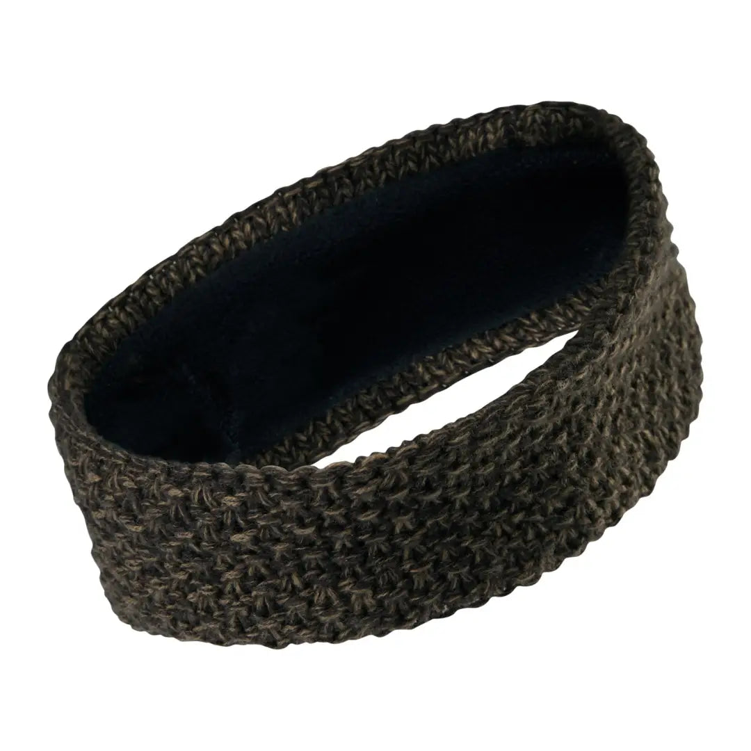 Knitted Deerhunter Ladies Headband in dark color, perfect for warmth and style