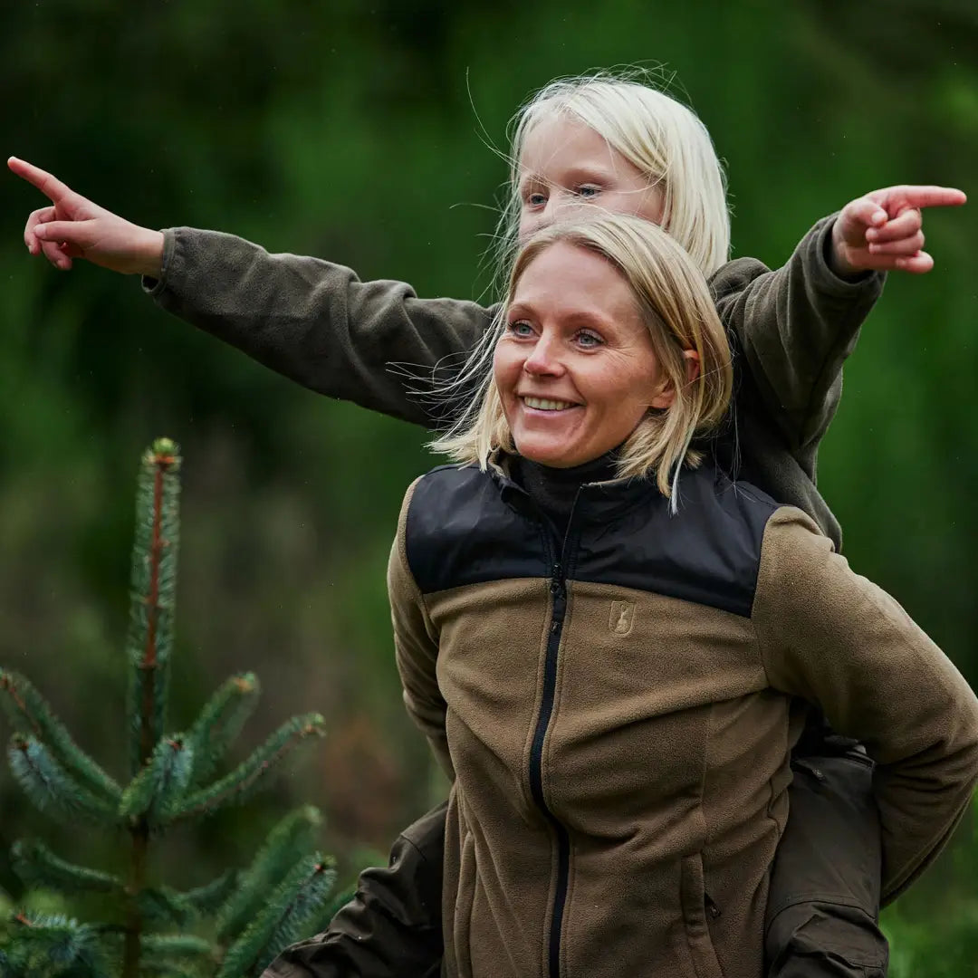 Woman and child enjoying outdoor adventure in Deerhunter Lady Northward Fleece Jacket