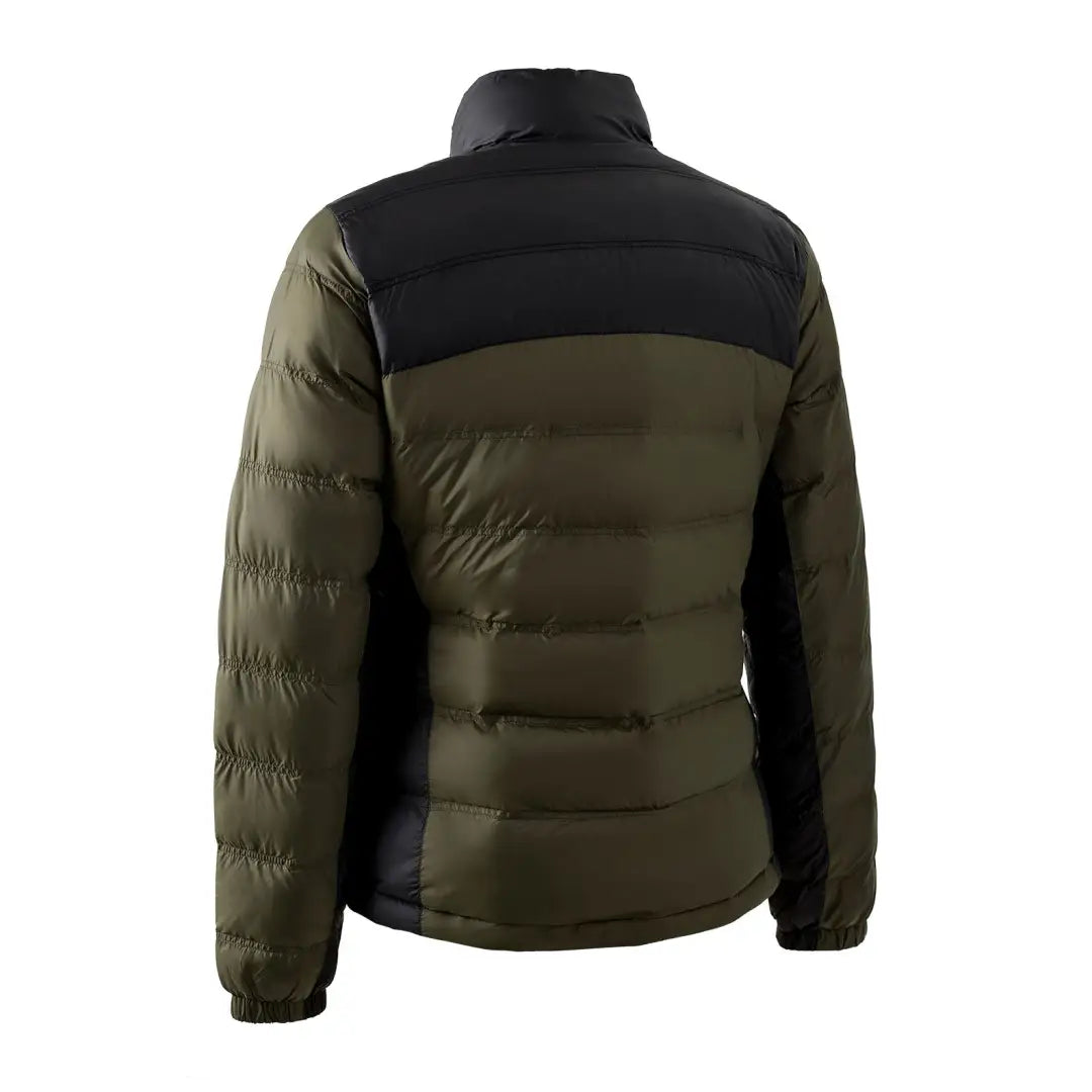 Olive green and black Deerhunter Lady Northward padded jacket with a high collar