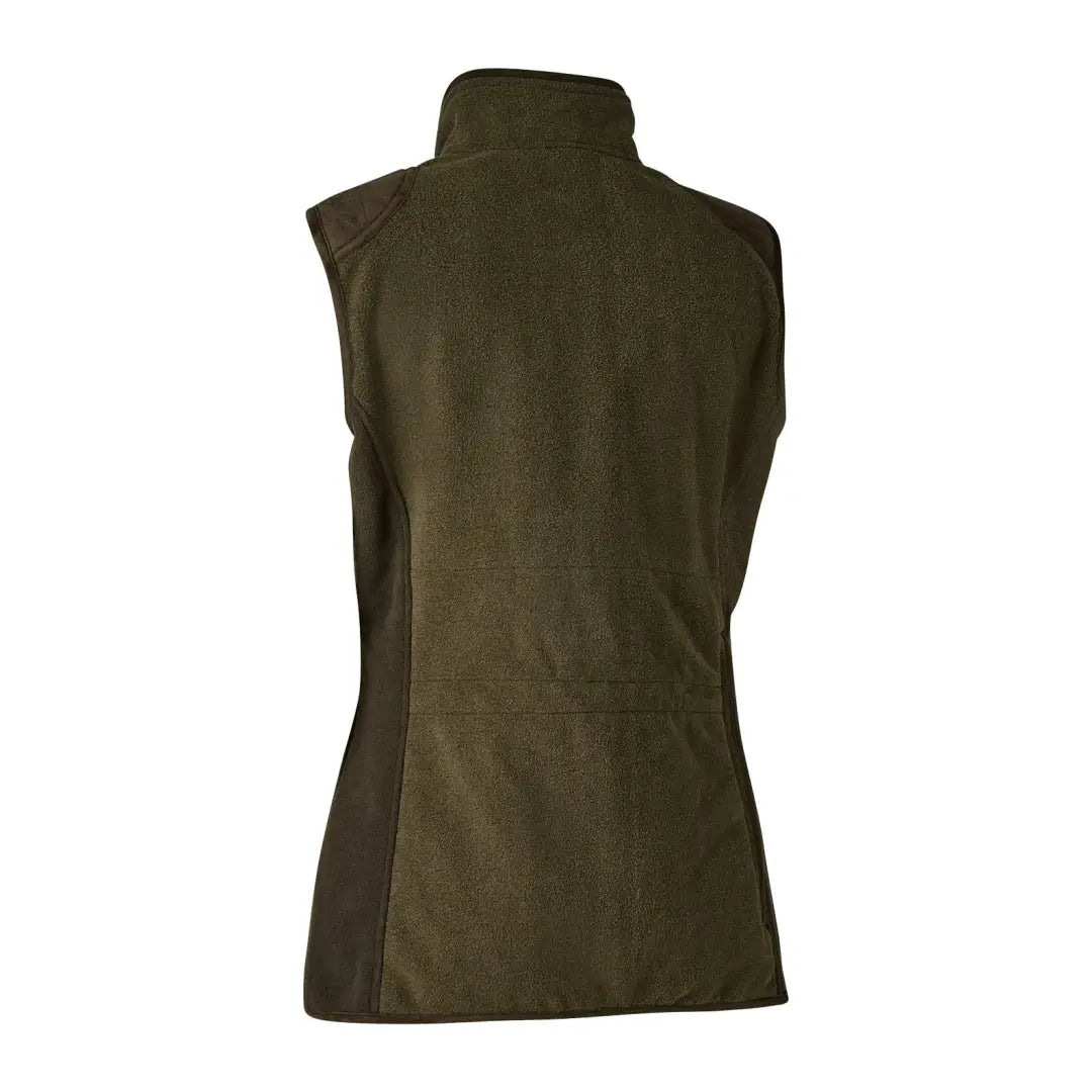 Dark green sleeveless vest with high collar from Deerhunter Lady Pam Shooting Waistcoat