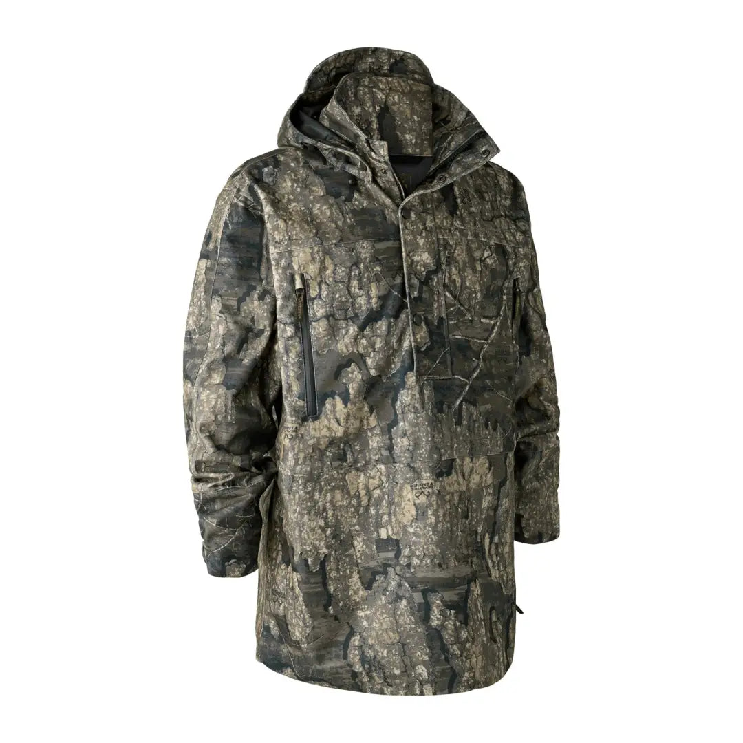 Camouflage Deerhunter Men’s PRO Gamekeeper Smock with long waterproof zipper and hood