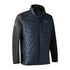 Quilted Deerhunter Moor Padded Jacket with Knitted Sleeves in Navy and Dark Gray