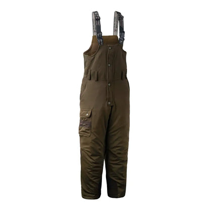 Olive green Deerhunter Muflon Bib Trousers with pockets and adjustable straps