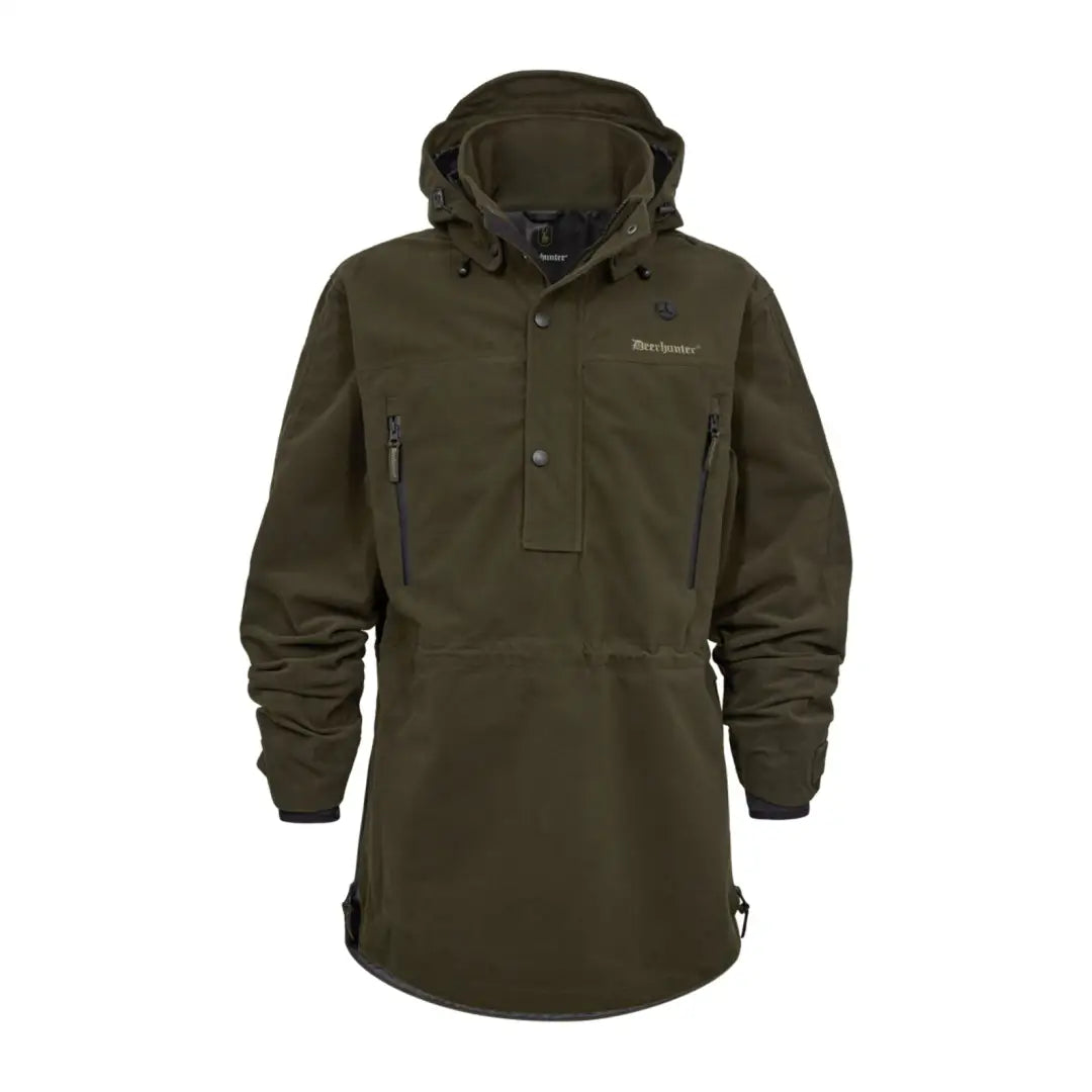 Dark green Deerhunter PRO Gamekeeper Smock with half-zip and side pockets for outdoor fun