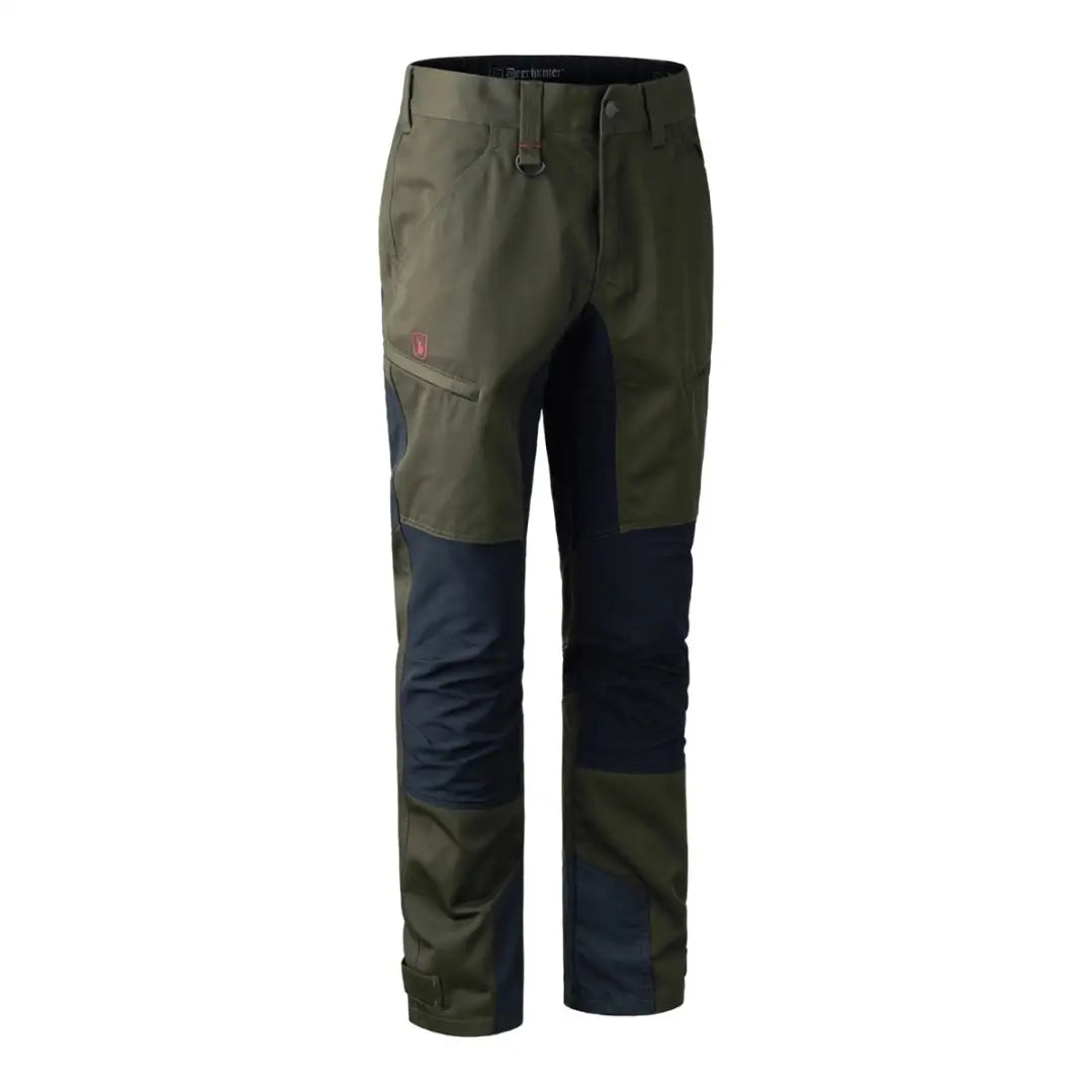 Rugged Deerhunter Rogaland Contrast Stretch Trousers in olive green and navy blue