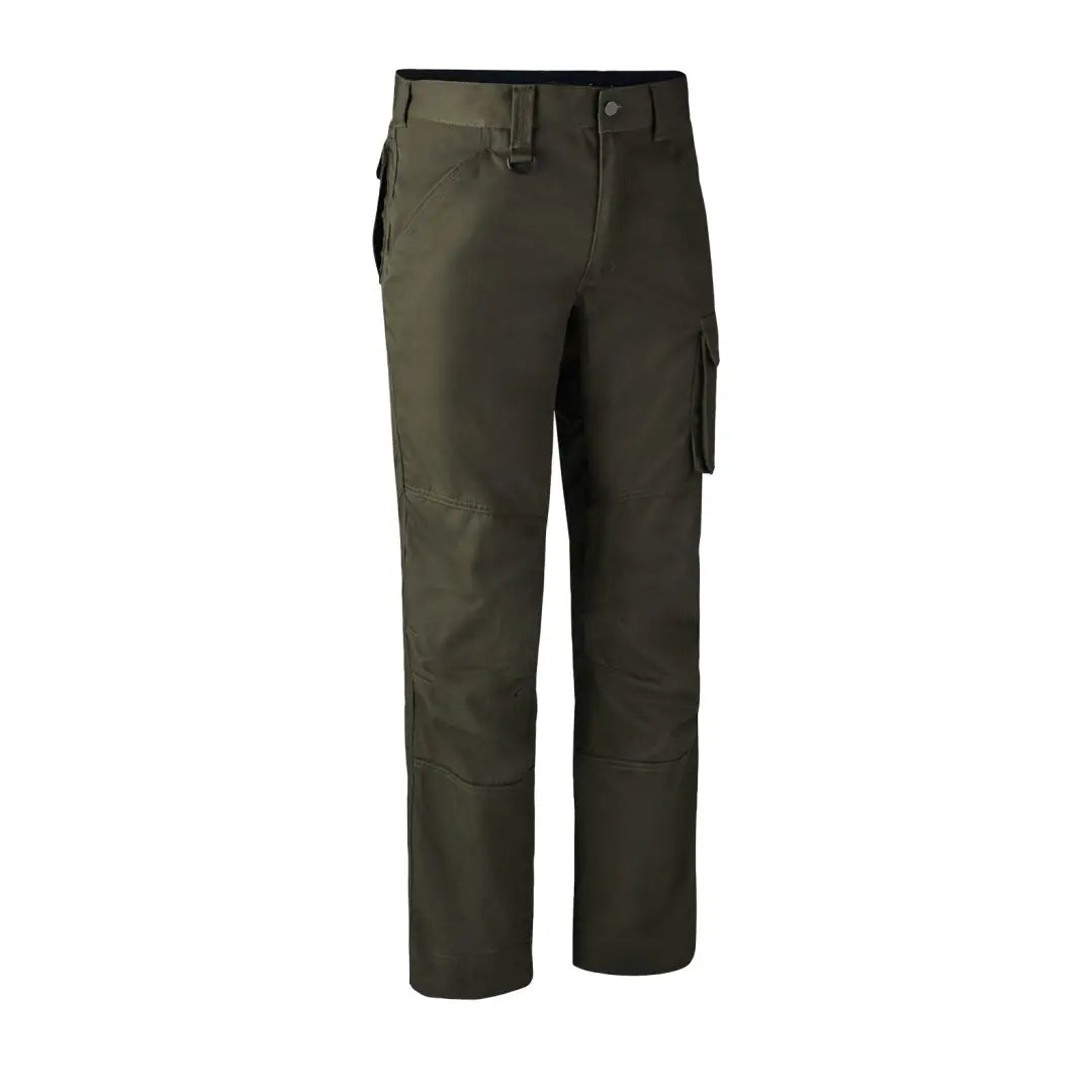 Olive green Deerhunter Rogaland Trousers with pockets and straight leg style