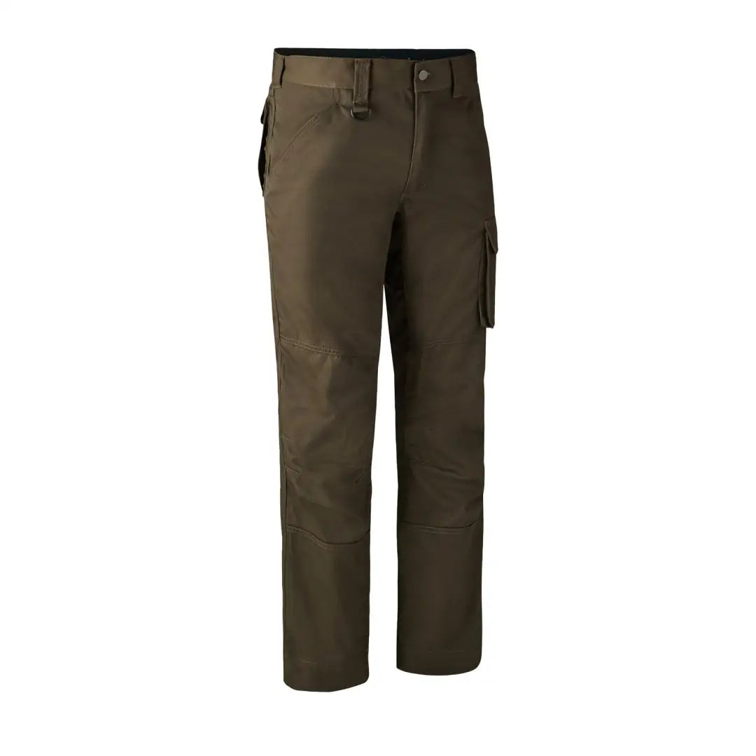 Olive green Deerhunter Rogaland Trousers with multiple pockets for style and function