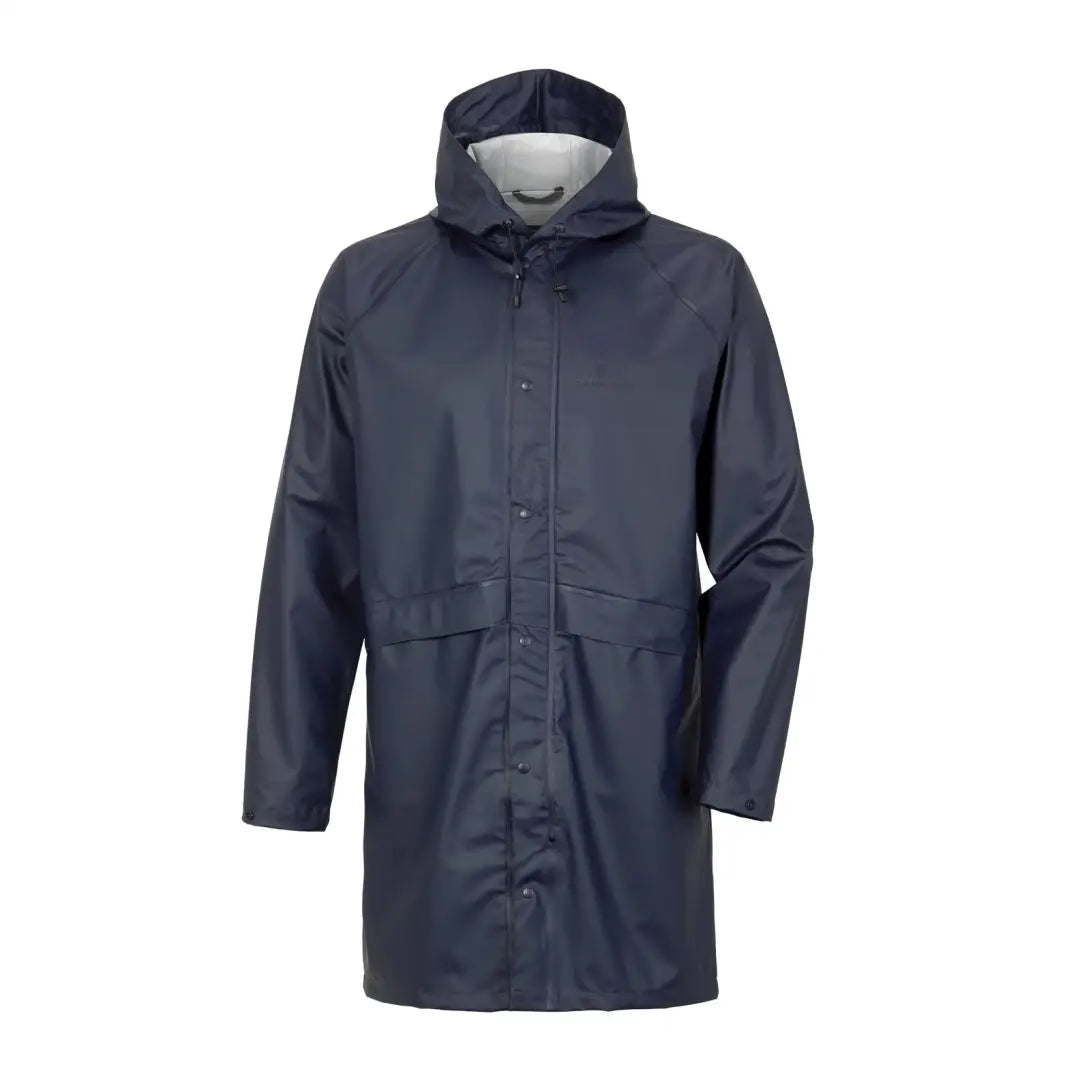 Navy blue Didriksons Avon Parka, a fully waterproof windproof rain parka with pockets