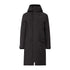 Long black hooded Didriksons Falke Parka with front pockets, perfect for winter