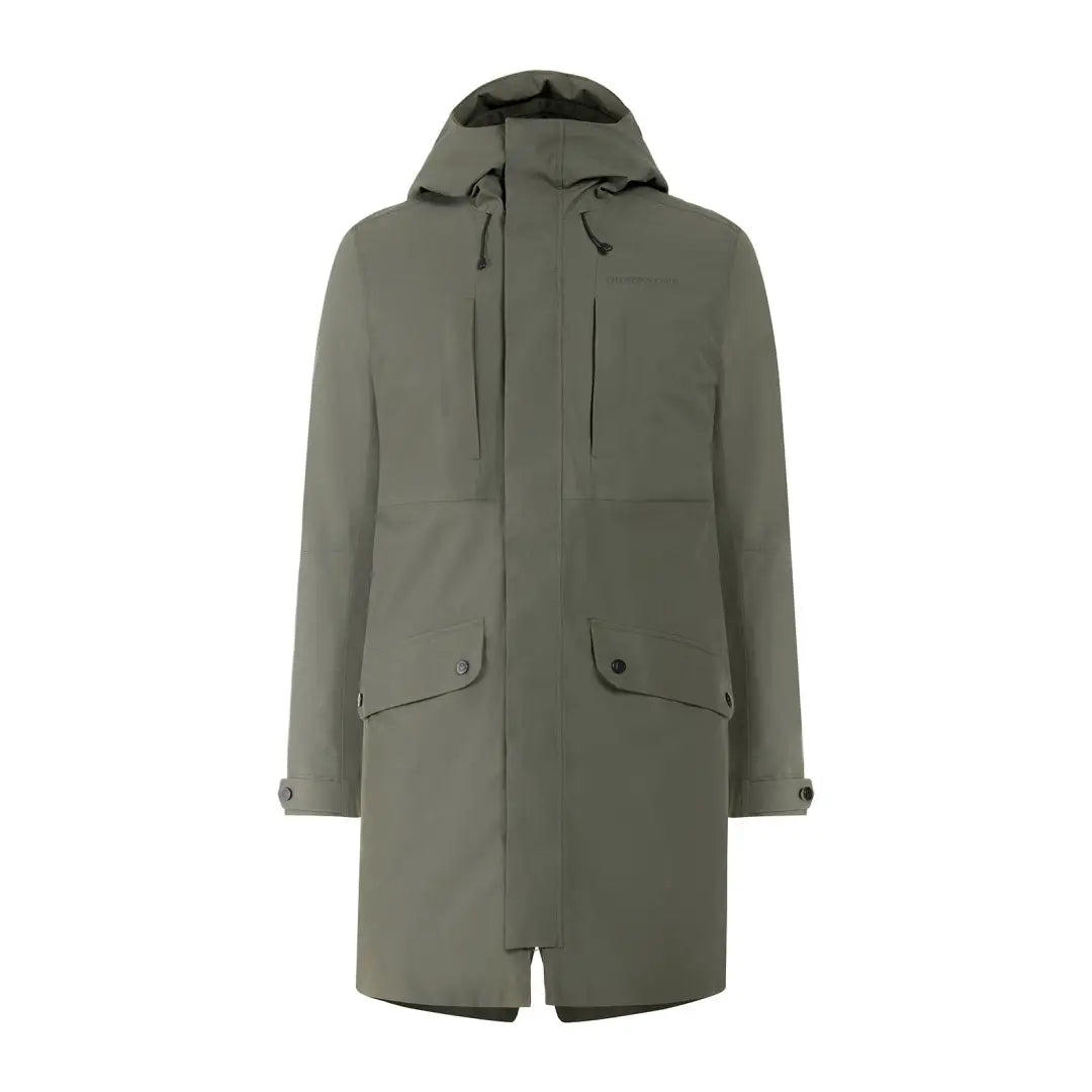 Stylish Olive Green Didriksons Falke Parka with zipper closure and practical pockets