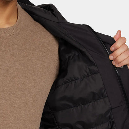 Black zippered Didriksons Falke Parka shows off cozy quilted interior lining