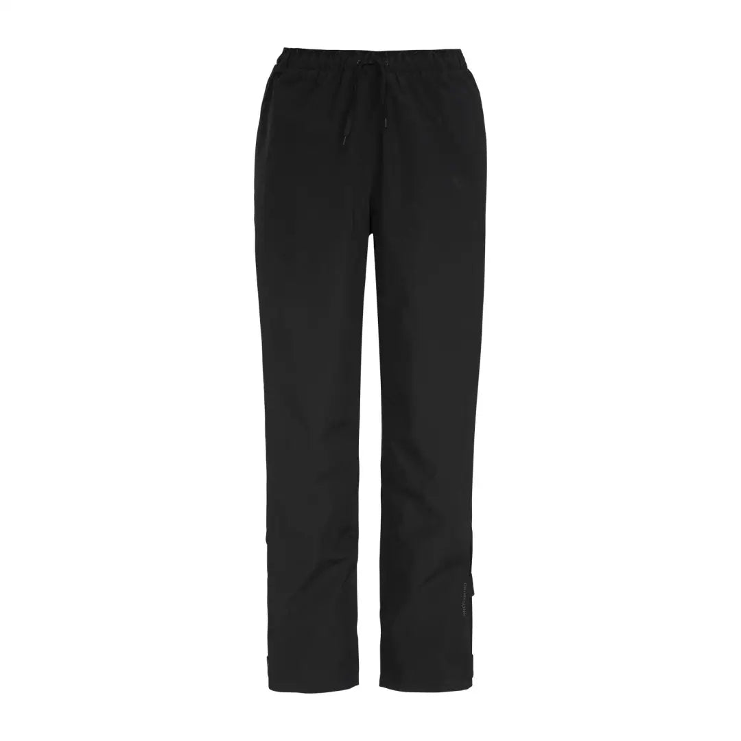 Black straight-leg Didriksons Grit Rain Pants 2 with elastic waistband for functional rain