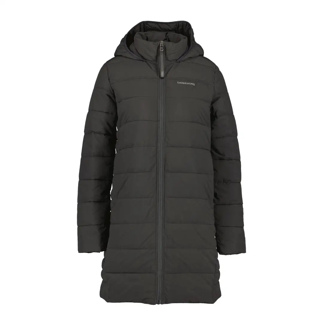 Dark gray Didriksons Katrin Womens Parka, the ultimate classic puff parka for winter