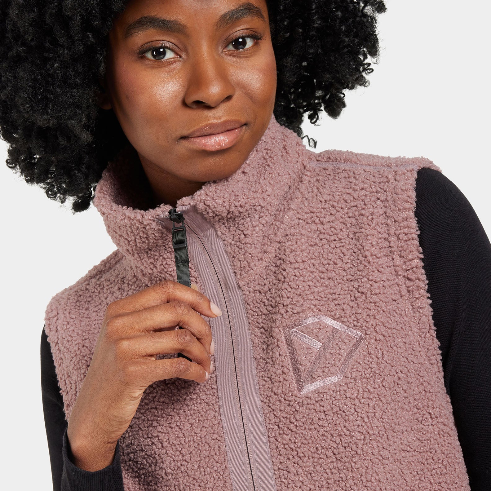 Mauve Sherpa fleece vest from Didriksons, perfect for country clothing and hunting