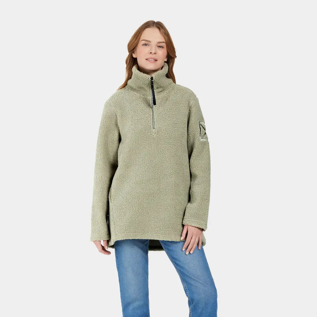 Light green Didriksons Marina Half Zip Fleece is perfect for fluctuating autumn temperatures