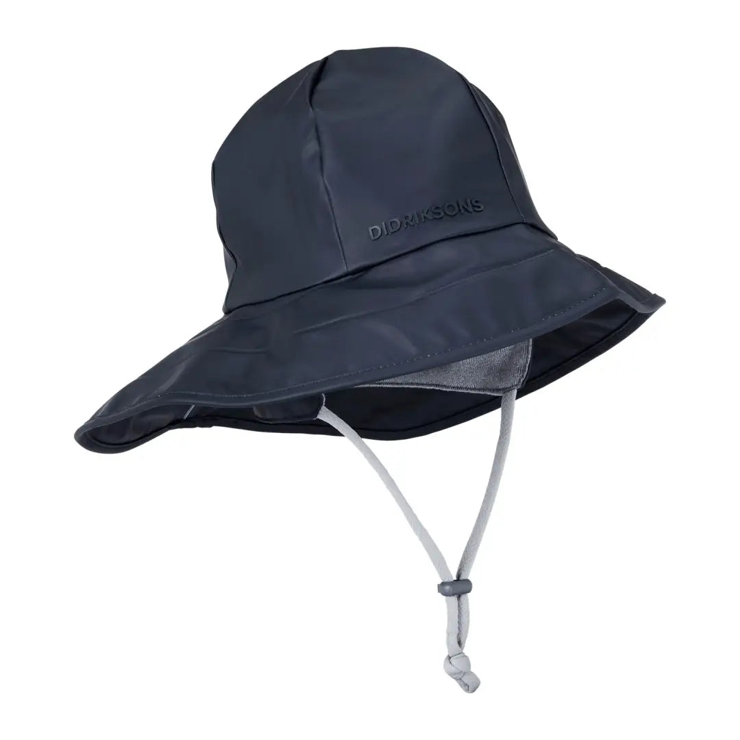 Navy blue Didriksons Southwester Waterproof Rain Hat, fully waterproof with a wide brim