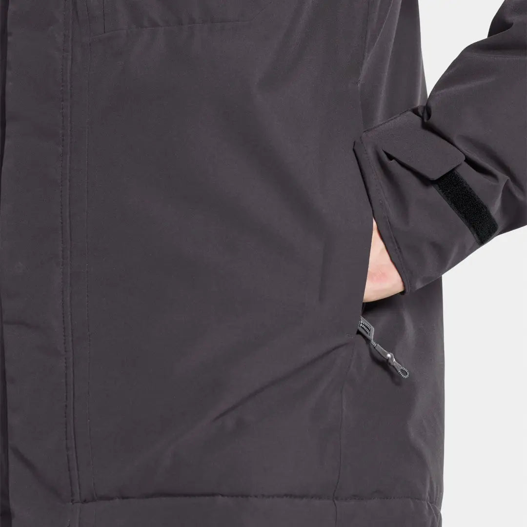 Black Didriksons Stefan Jacket made from conventionally dyed polyester with zipper pocket