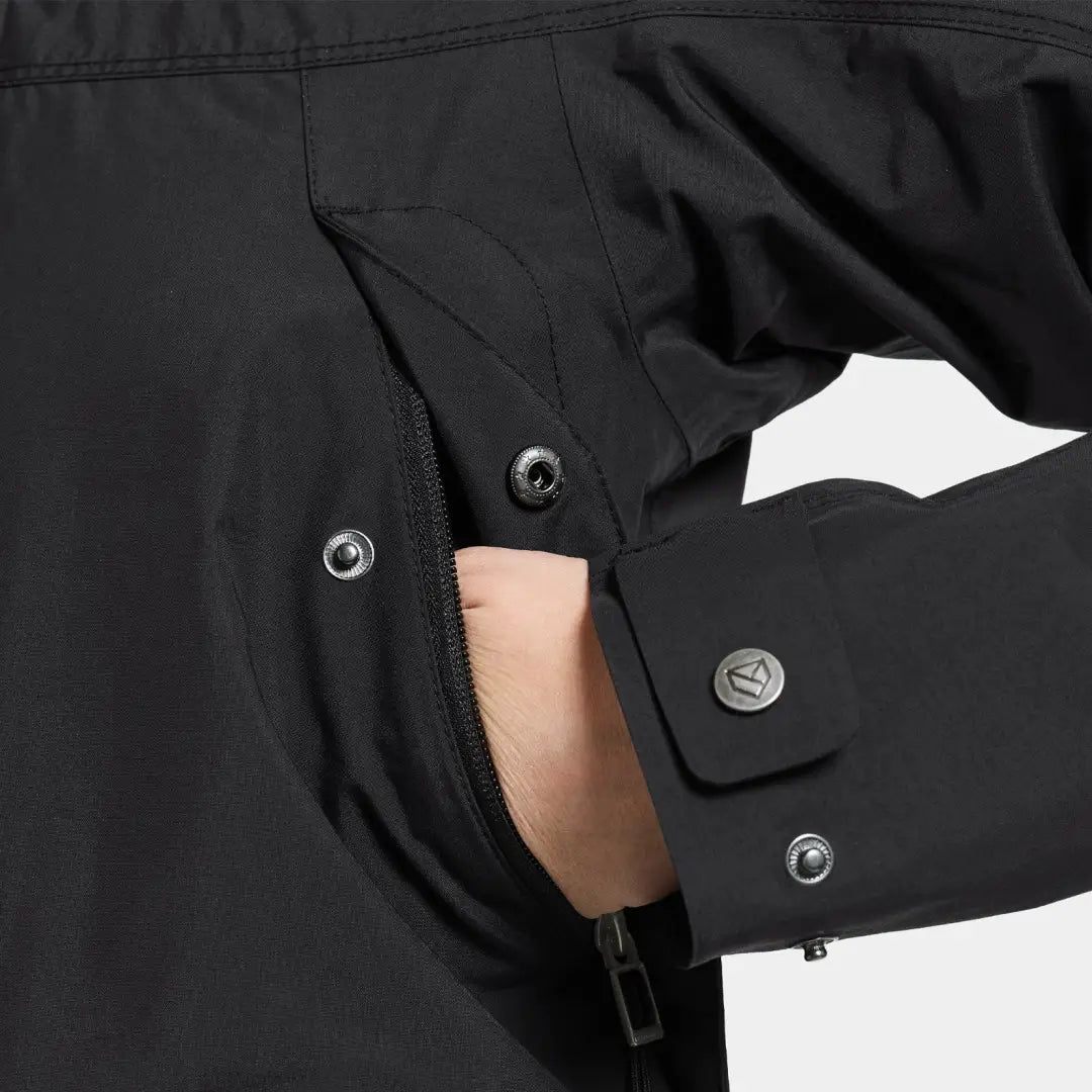 Black jacket featuring buttons and a zip, part of the iconic Didriksons style