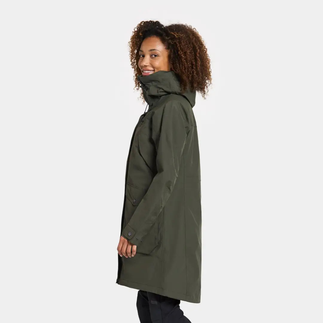 Dark green parka womens best sale