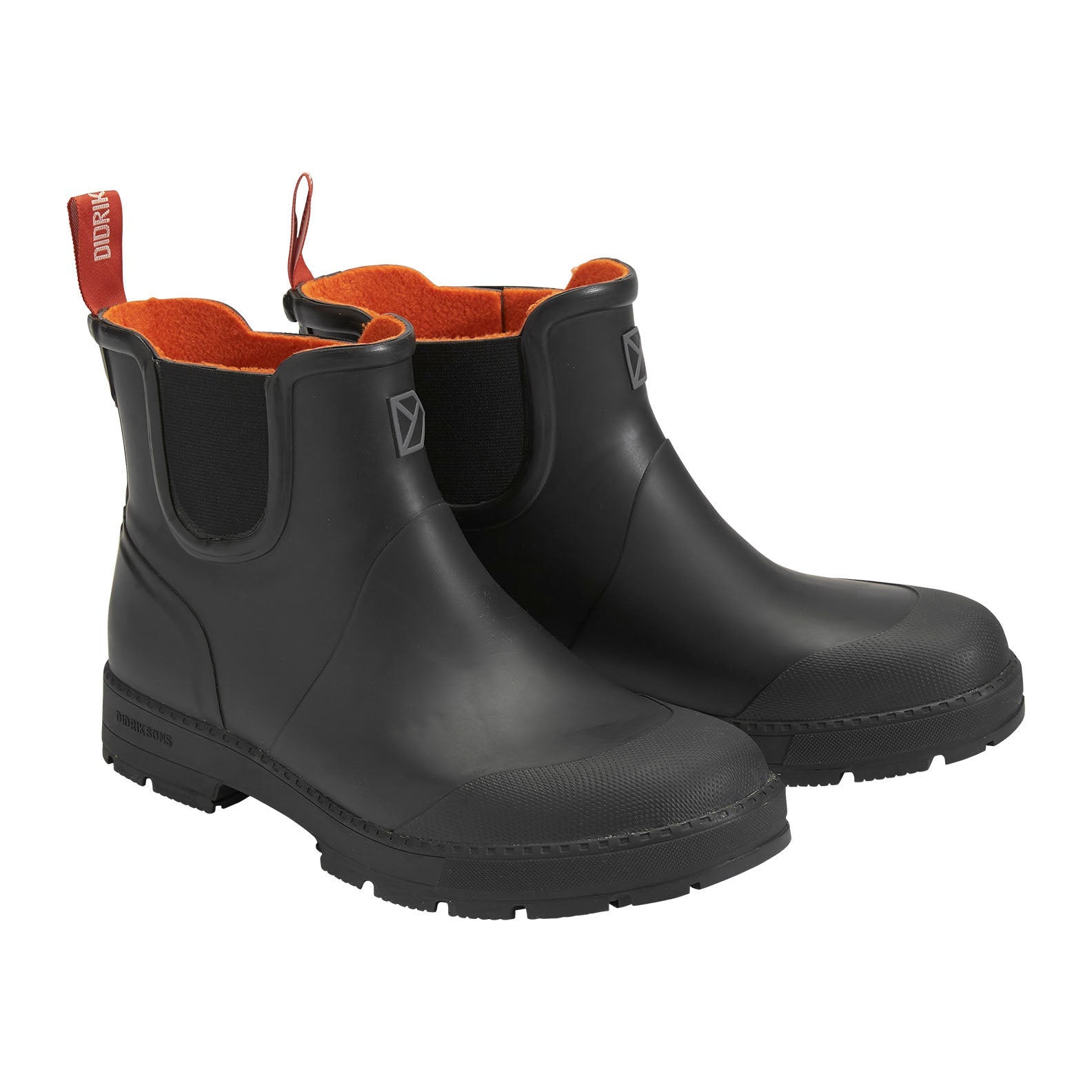 Black rubber Chelsea boots perfect for country clothing, hunting, and outdoor adventures