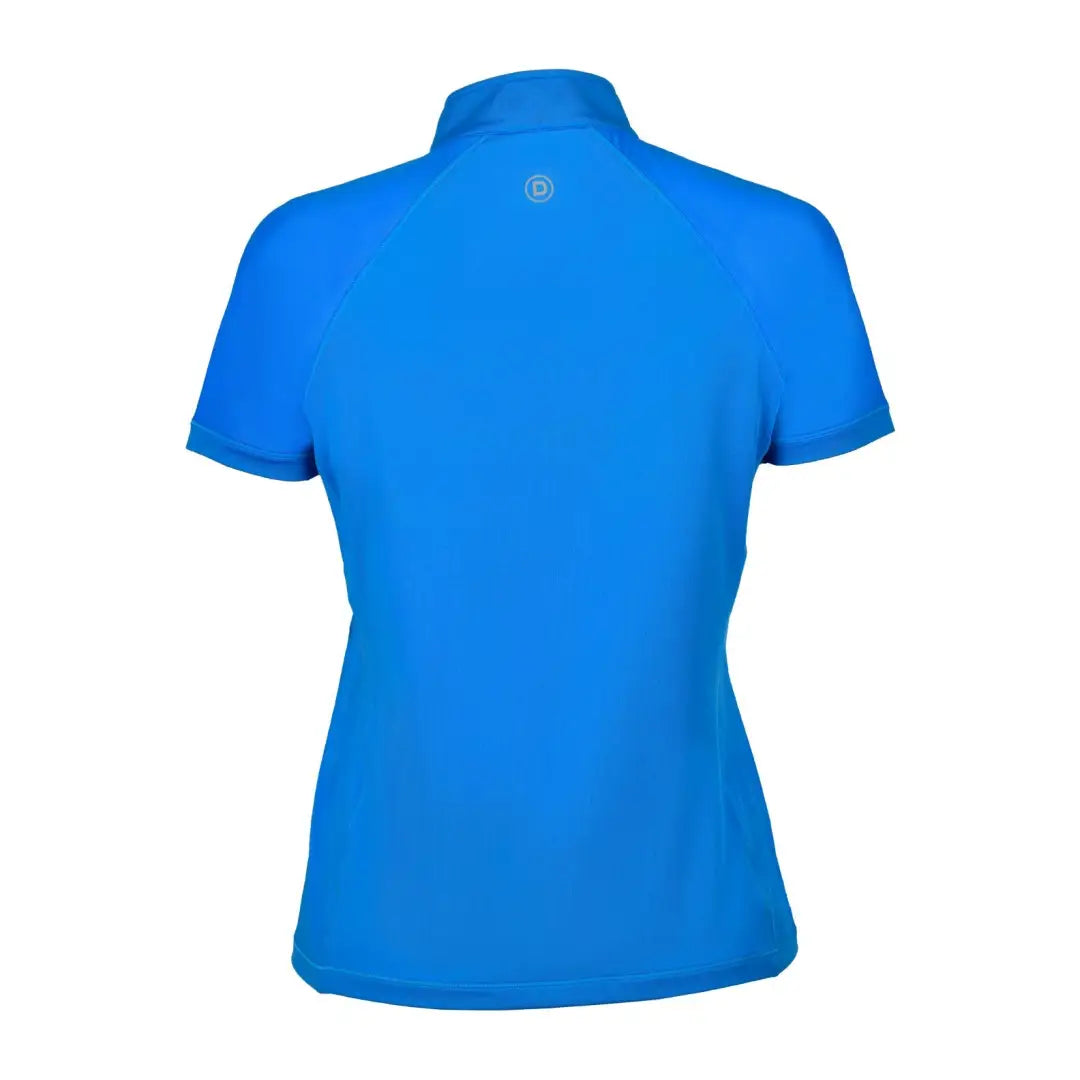 Bright blue Dublin Sarah Short Sleeve Top with small logo on the back