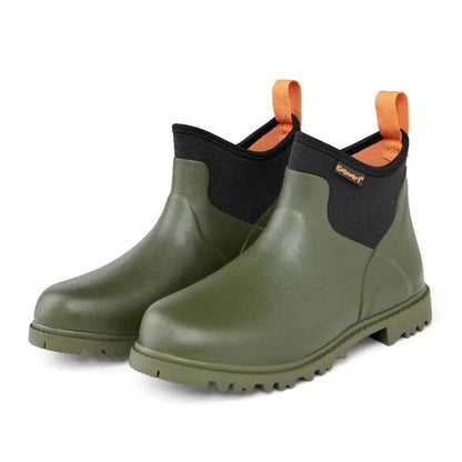 Olive green Gateway1 Ascot boots with neoprene collar, perfect for country clothing and hunting