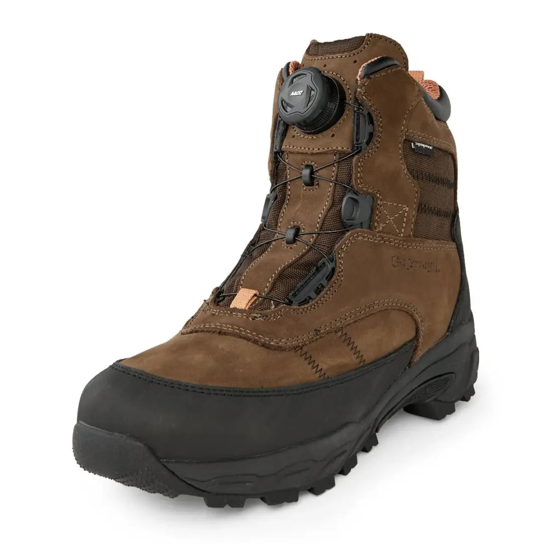 Rugged brown Gateway1 Estate Beater Speed Lacing Boot with black rubber sole