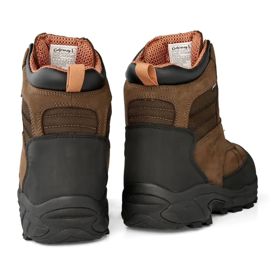 Rugged brown Gateway1 Estate Beater speed lacing boots with thick soles and ankle support