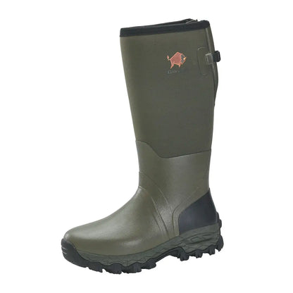 Olive green Gateway1 Woodwalker 4mm Wellington Boots with cute animal logo