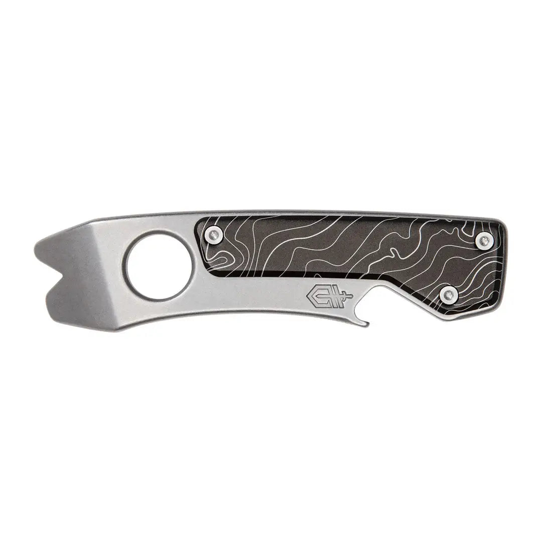 Folding pocket knife Gerber Chonk with topographic handle and flathead driver opener