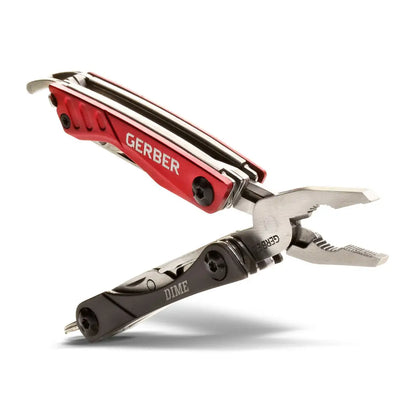 Gerber Dime Black Mini Tool is a compact keychain multi-tool with pliers and tools