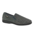 Gray herringbone slip-on slippers with dark sole perfect for Goodyear Harrison Tweed style