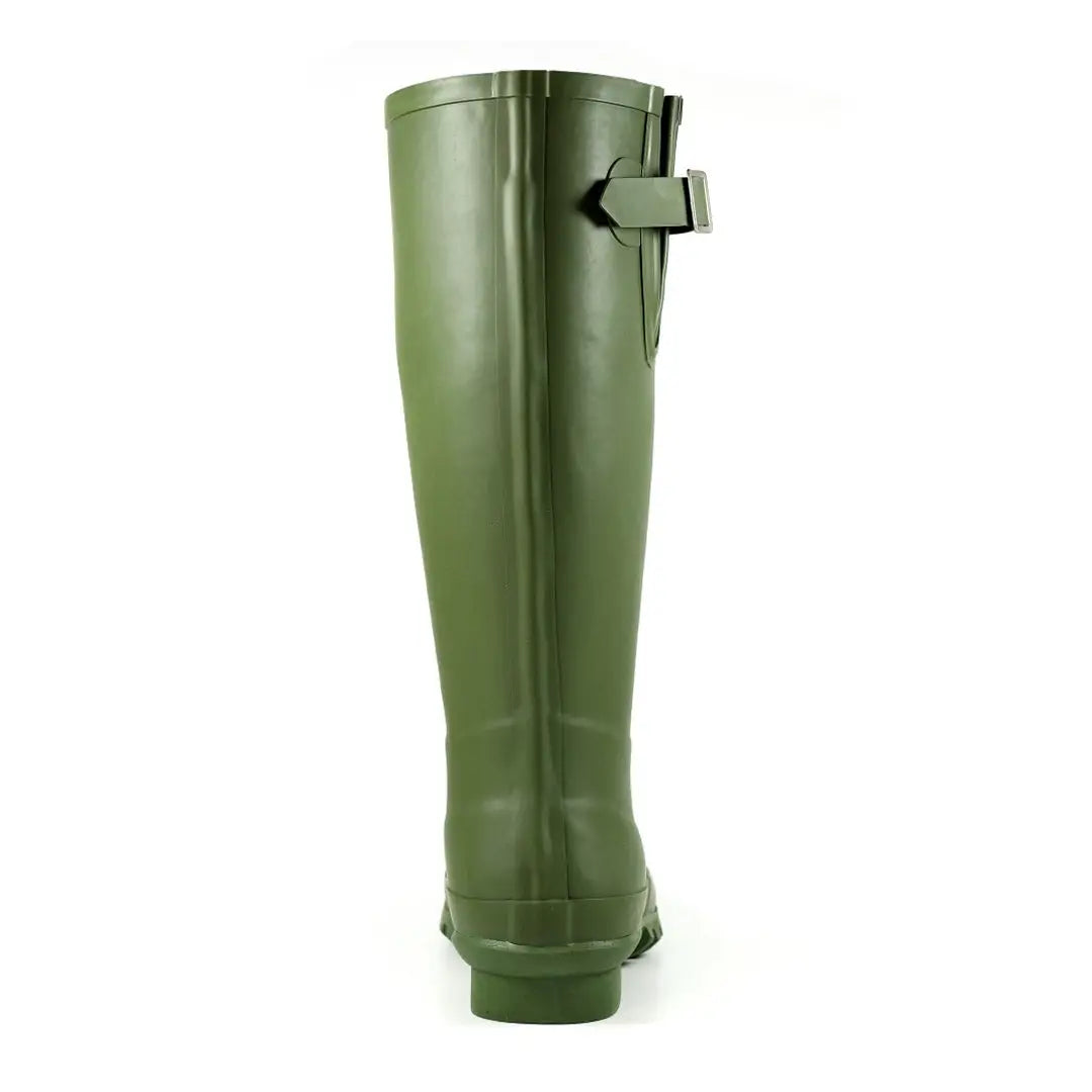 Tall green Petersfield Rubber Wellington with adjustable side strap for ultimate comfort