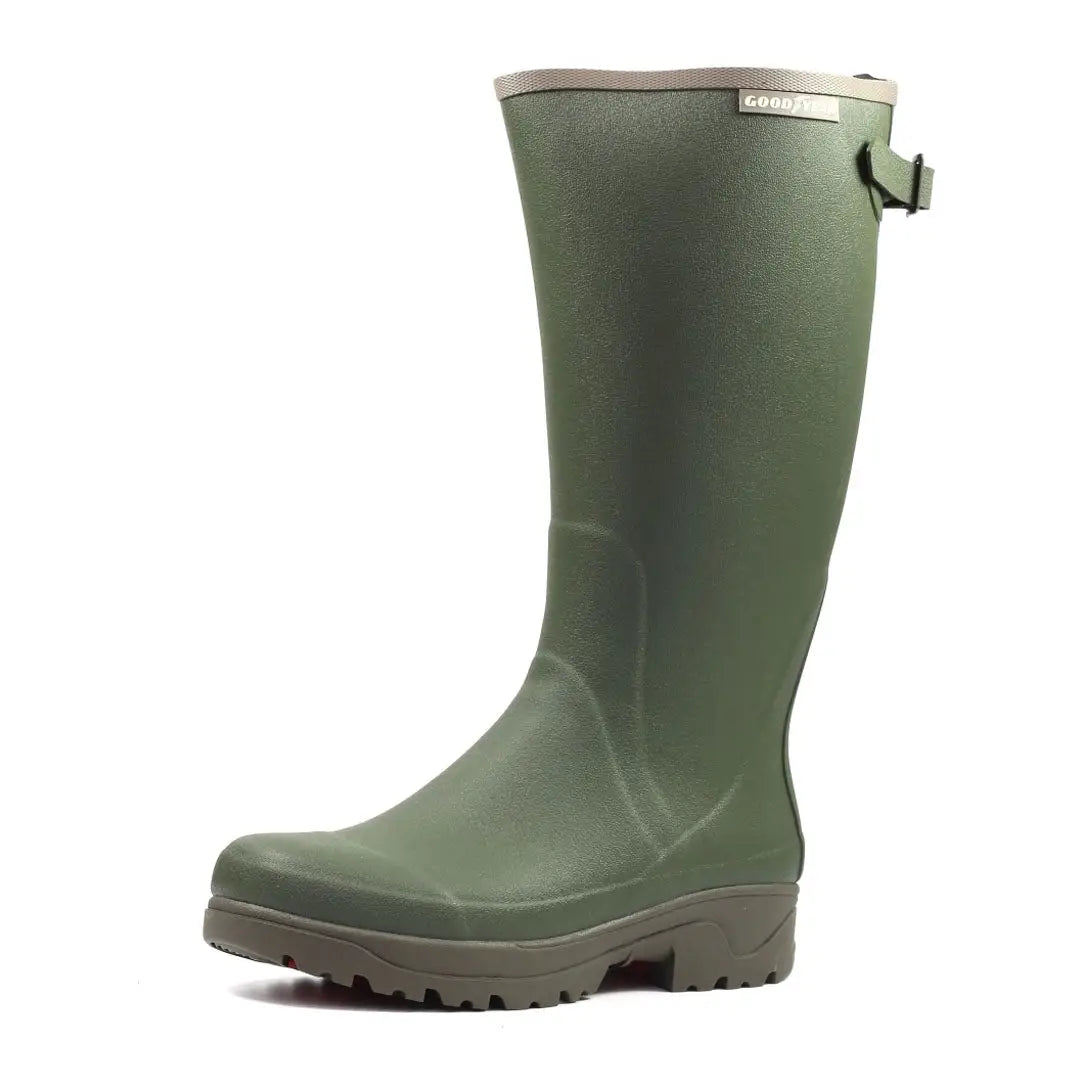 Olive green Goodyear Stream Neoprene Wellingtons perfect for country clothing and outdoors