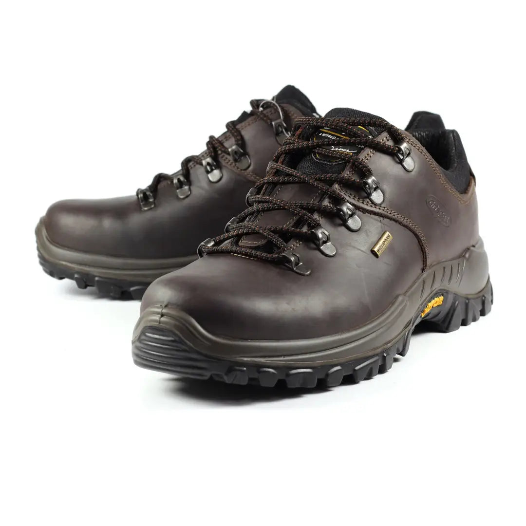 Pair of dark brown Grisport Dartmoor Walking Shoes, the best selling shoe for outdoor adventures