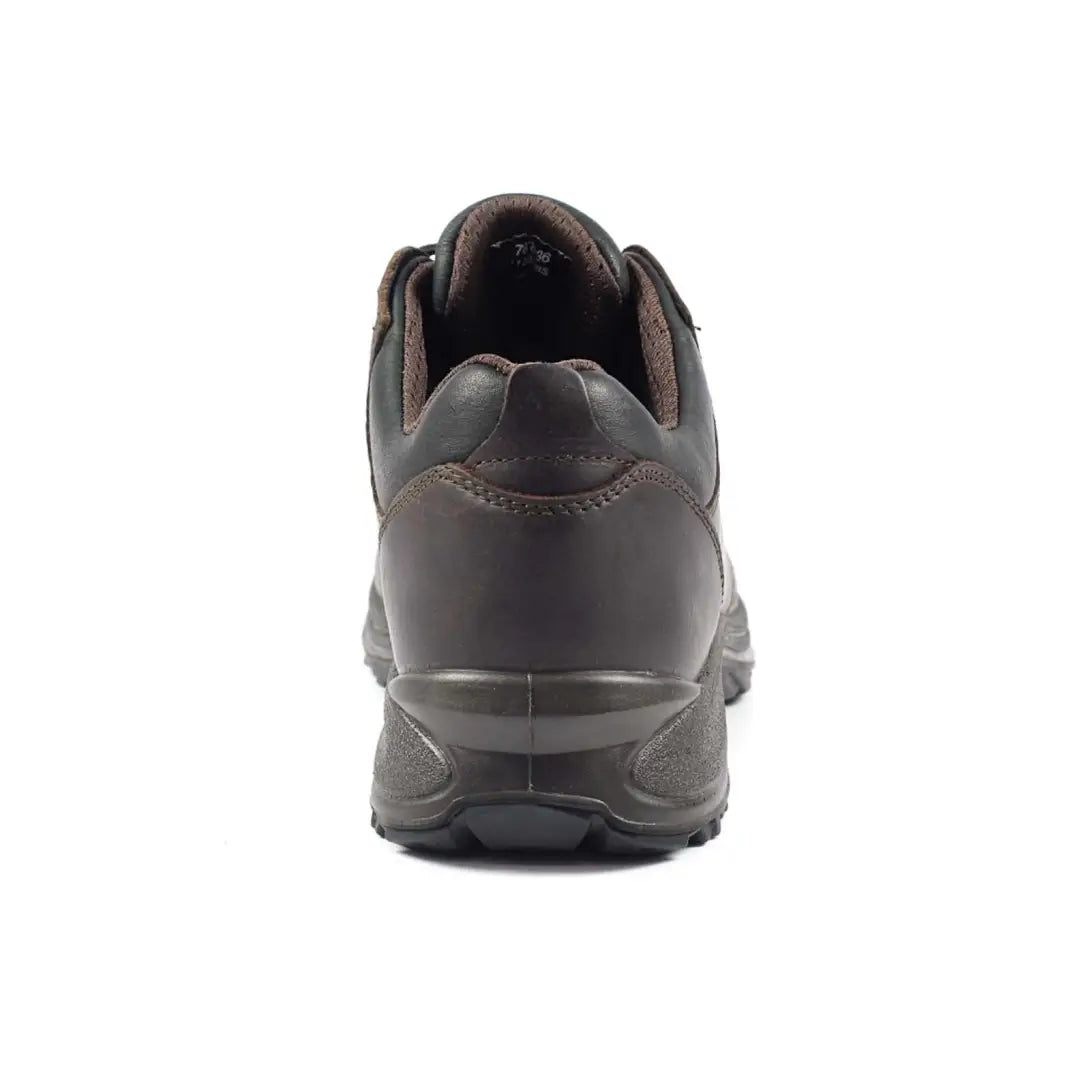 Brown leather hiking shoe from the back, showcasing the Grisport Exmoor Trekking style