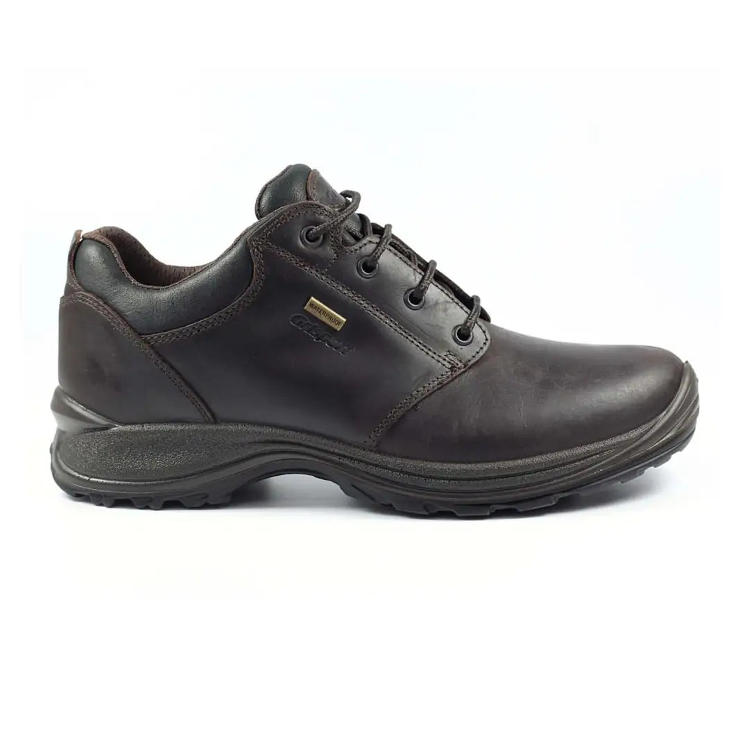 Black leather lace-up Grisport Exmoor Trekking Shoe with a sturdy rugged sole